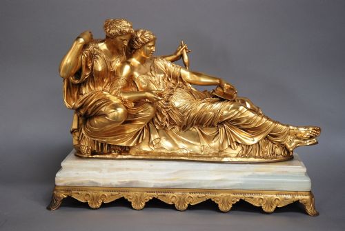 fig 2. Superb quality large mid 19th century French Barbedienne gilt bronze figure of 'The Fates'