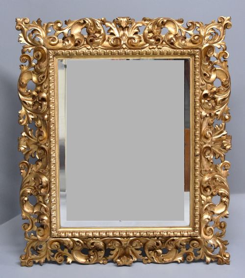 fig 2. Superb large late 19th century Florentine carved gilt wood mirror