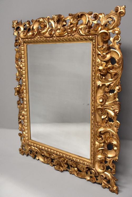 fig 3. Superb large late 19th century Florentine carved gilt wood mirror