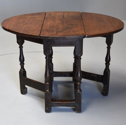 fig 1. Late 17th century small oak gateleg table of good patina