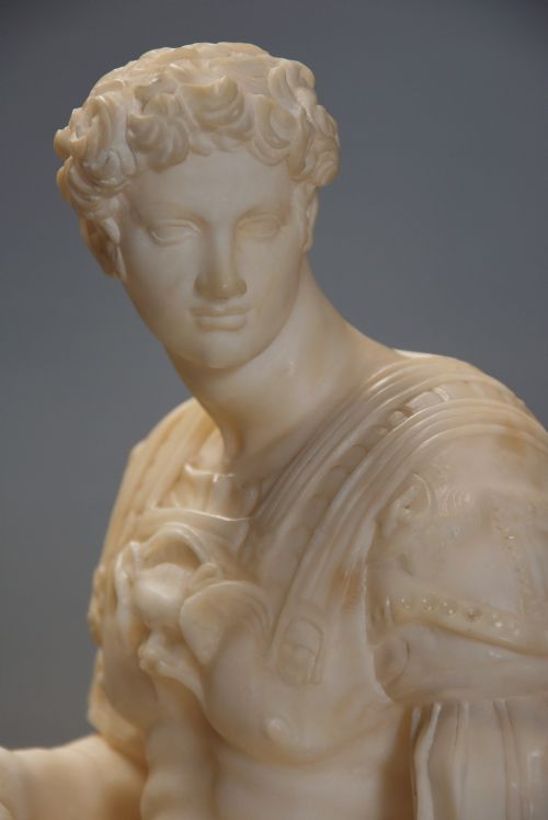 fig 3. 19th century Italian alabaster sculpture of Giuliano de Medici, after the Antique by Michelangelo