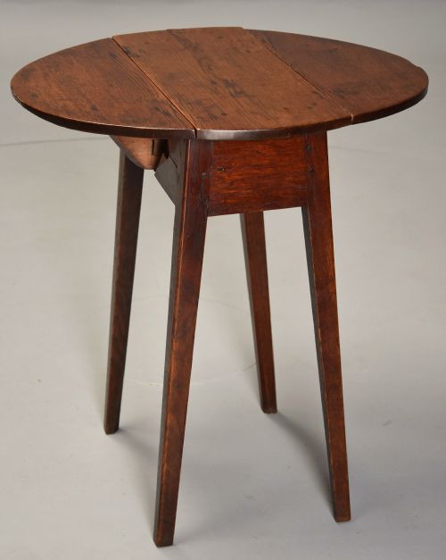 fig 2. Rare late 18th century ash & oak drop leaf table of small proportions