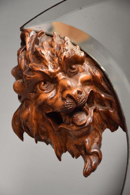 fig 2. 19th century rare & superbly carved walnut 'shishi' mirror attributed to Gabriel-Frederic Viardot