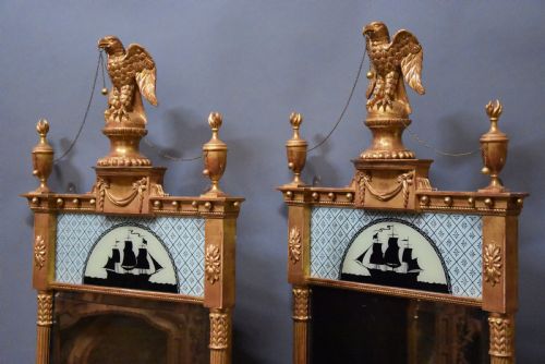 fig 2. Superb pair of early 20th century carved giltwood pier mirrors in the Regency style