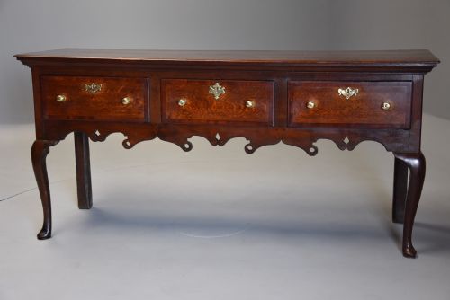 Mid 18th Century Oak Cabriole Leg Dresser Base of Rich Patina