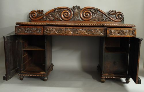 fig 2. Superb quality mid 19thc Anglo Indian padouk pedestal sideboard of superb patina