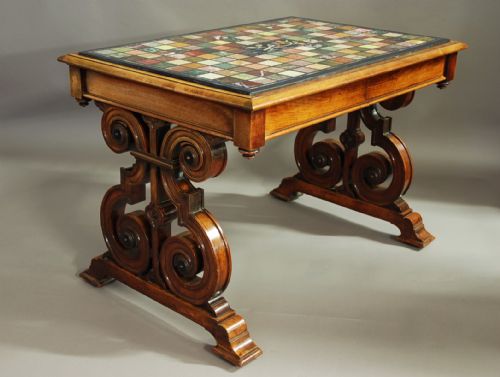 fig 2. Superb quality mid 19th century specimen marble top walnut centre table