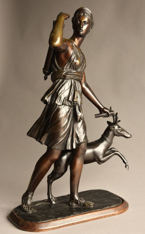 fig 1. French mid 19th century bronze figure 'Diana of Versailles' or 'Diana the Huntress'
