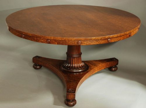 fig 1. Large 19th century 'plum pudding' mahogany tilt top table of superb patina