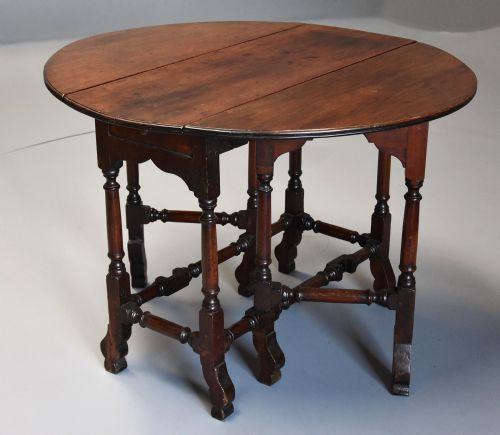fig 1. Rare 18th century mahogany gateleg table of small proportions & good patina