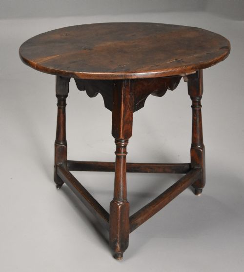Early 18th Century Oak Cricket Table or Tavern Table