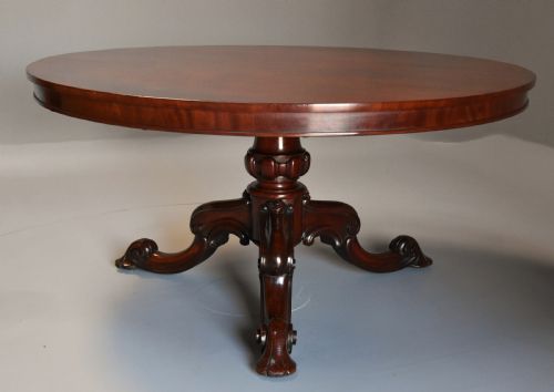 Superb Quality Mid 19thc Circular Mahogany Tilt Top Dining Table Stamped James Winter, London