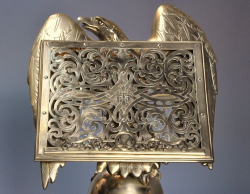 fig 3. Fine quality mid 19th century Gothic revival brass eagle lectern attributed to Hart & Son, London