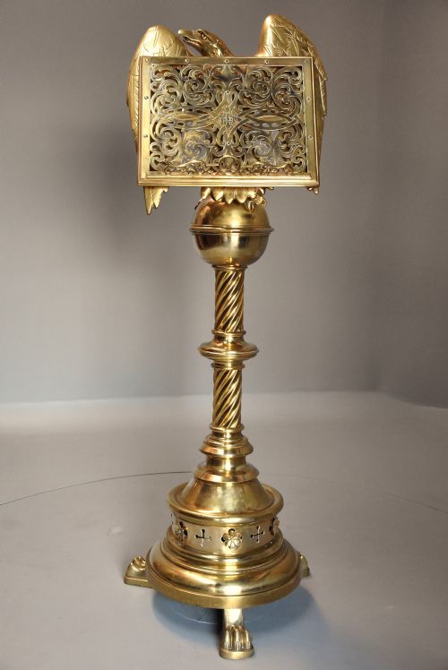 fig 4. Fine quality mid 19th century Gothic revival brass eagle lectern attributed to Hart & Son, London