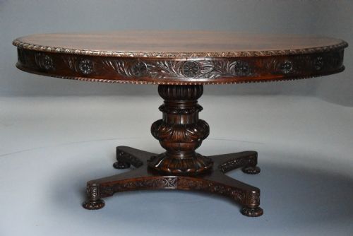 Mid 19th Century Large Anglo Indian Padouk Circular Centre Table