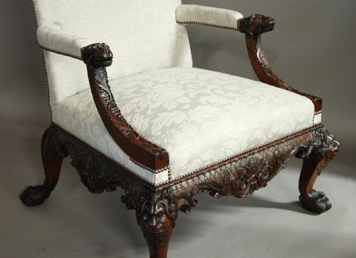 fig 5. Early 20thc Georgian style mahogany open armchair of superb proportions in the manner of Giles Grendey (1693-1780)