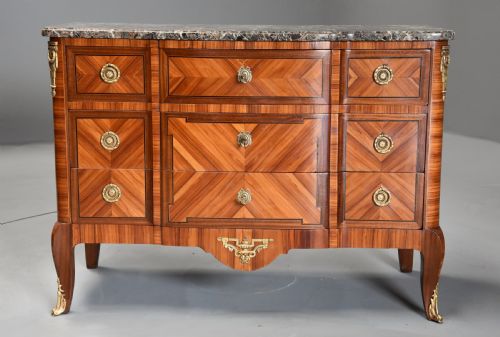 fig 2. French late 19th century Louis XVI style Kingwood breakfront commode