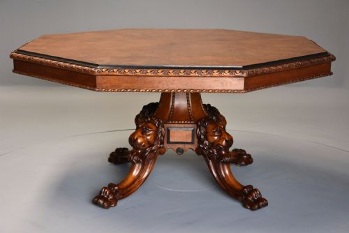 fig 2. Superb mid 19th century Irish pollard oak octagonal tilt top centre table