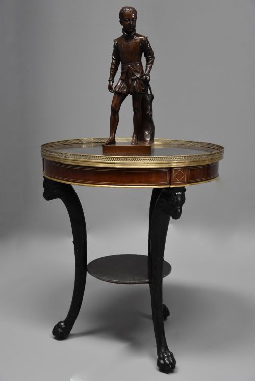 fig 1. Highly decorative late 18thc French Empire mahogany & marble gueridon table