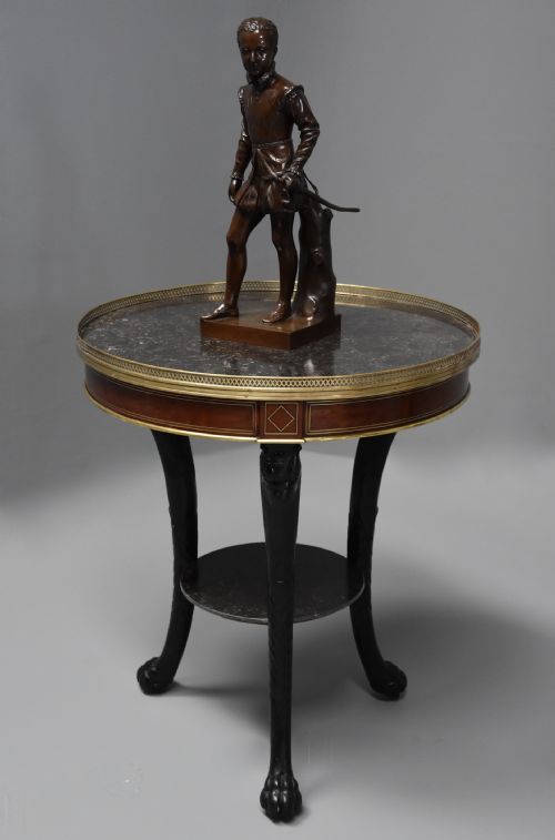 fig 2. Highly decorative late 18thc French Empire mahogany & marble gueridon table