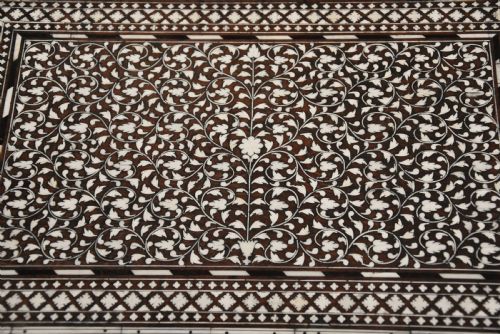 fig 3. Superb quality 19thc Anglo Indian shisham wood, brass, ivory & ebony inlaid box