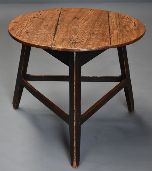 Mid 19th Century Ash Cricket Table with Original Painted Base