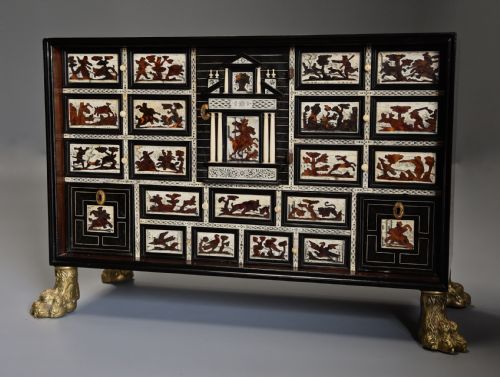 fig 2. Rare 17th century Italian ebony, ivory and tortoiseshell inlaid table cabinet
