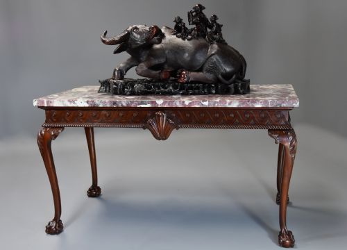 fig 1. Fine quality Georgian style mahogany side table with marble top of William Kent influence