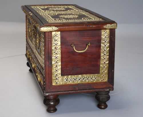 fig 4. Mid 19th century hardwood highly decorative Zanzibar traders chest