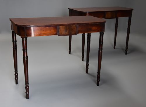fig 1. Pair of early 19th century mahogany console tables