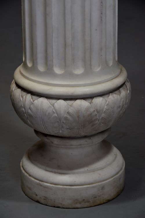 19THC LIFE SIZE FINELY CARVED CARRARA MARBLE BUST OF THE ROMAN GODDESS CERES ON ORIGINAL MARBLE COLUMN SIGNED S KITSON' - ADDITIONAL PHOTO 13