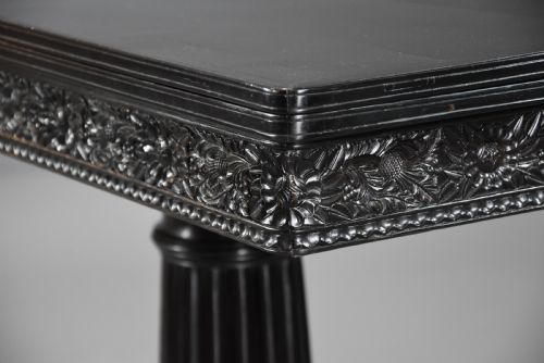 fig 3. Rare early-mid 19th century Ceylonese solid ebony card or games table from the Galle district