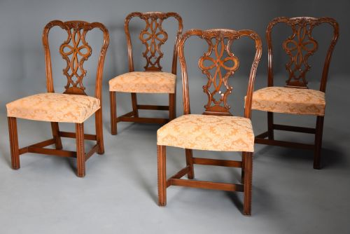 Set of Four Fine Quality Early 20th Century Mahogany Chippendale Style Chairs