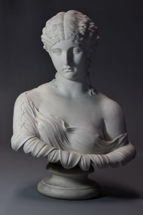 Highly Decorative Large Mid 19th Century Parian Bust of ‘Clytie’, Stamped ‘Copeland’