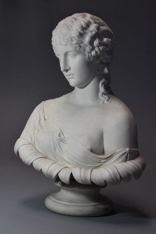 fig 2. Highly decorative large mid 19th century Parian bust of ‘Clytie’, stamped ‘Copeland’