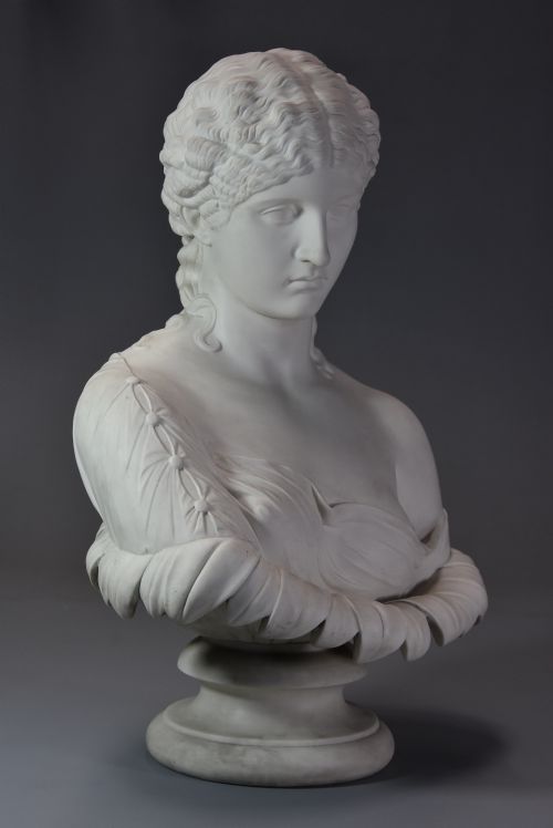 fig 3. Highly decorative large mid 19th century Parian bust of ‘Clytie’, stamped ‘Copeland’