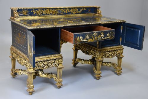 fig 4. Superb quality highly decorative early 20th century Charles II style Chinoiserie dressing table or desk