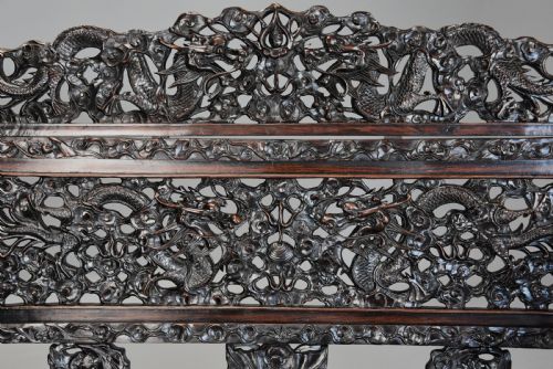 fig 6. Superb quality late 19th century Chinese profusely carved padouk seven piece suite