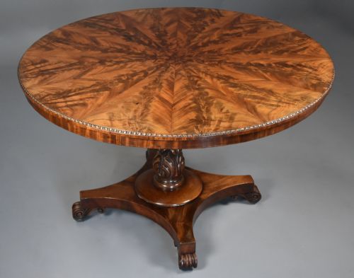 fig 1. Superb quality William IVth mahogany tilt top breakfast table of fine patina