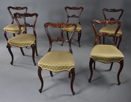 fig 1. Fine quality early-mid 19th century set of six rosewood dining chairs in the manner of Gillows