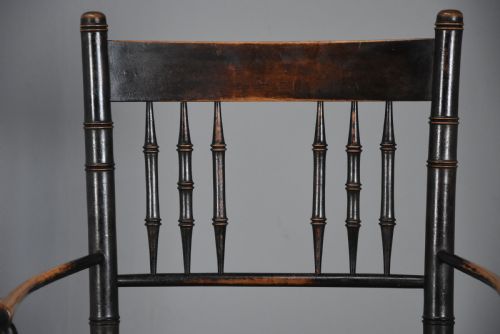 fig 3. Late 19th century ebonised Sussex armchair attributed to Morris & Co.