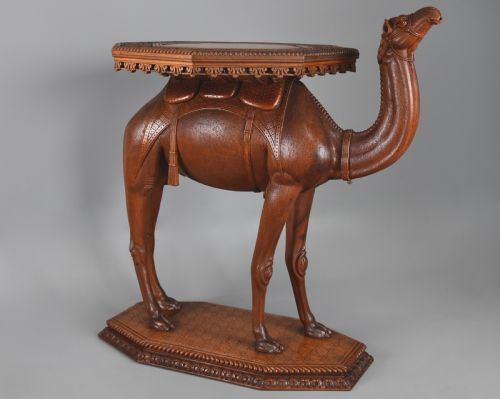fig 1. Late 19th century Anglo Indian hardwood camel table of superb quality, possibly from the Gujarat region of India