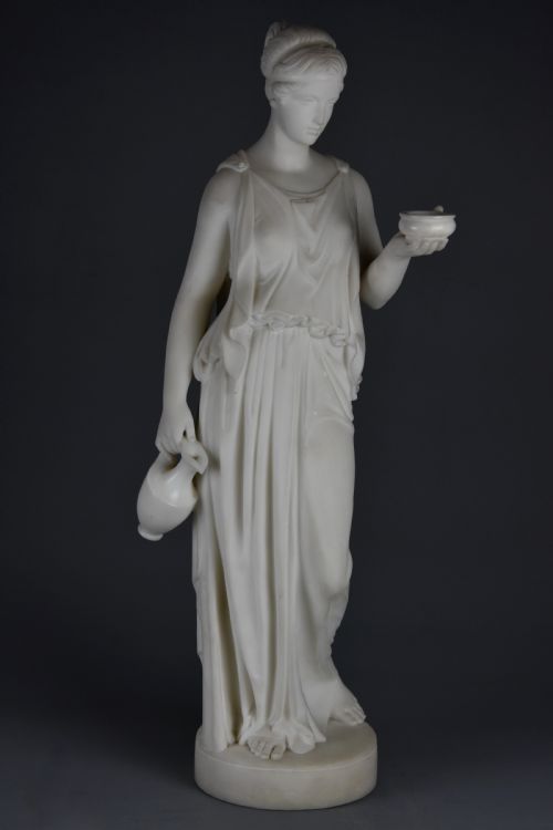 fig 1. Fine quality mid 19thc carved marble figure of Hebe, goddess of youth after Bertel Thorvaldsen (1770-1844)