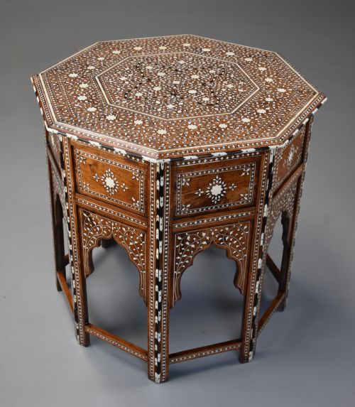 Superb Quality Late 19th Century Anglo Indian Inlaid Hardwood Octagonal Table