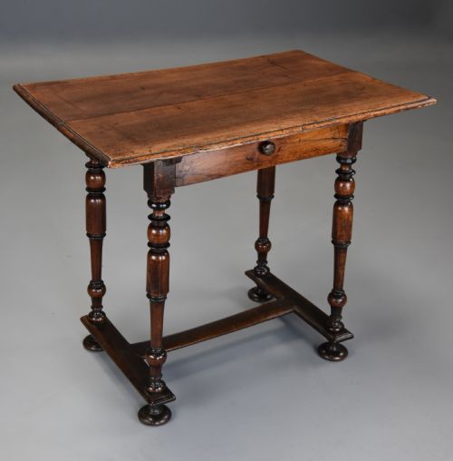 Late 17th Century Continental Walnut Side Table with Drawer of Superb Patina