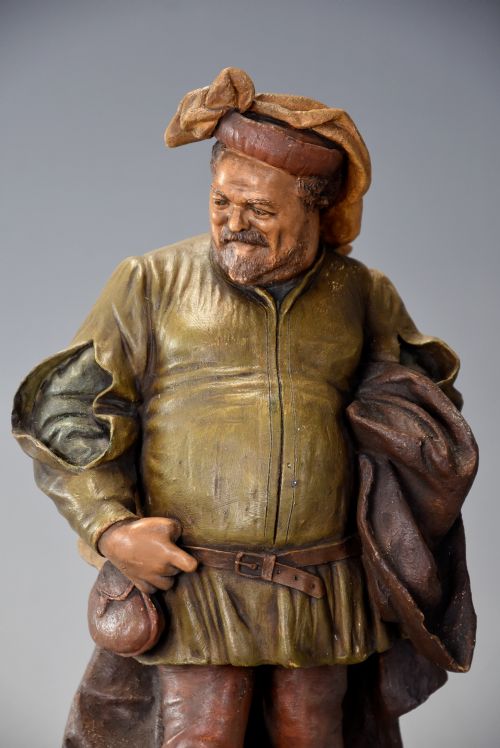 fig 1. Late 19th century terracotta figure of ‘Falstaff’ by Friedrich Goldscheider