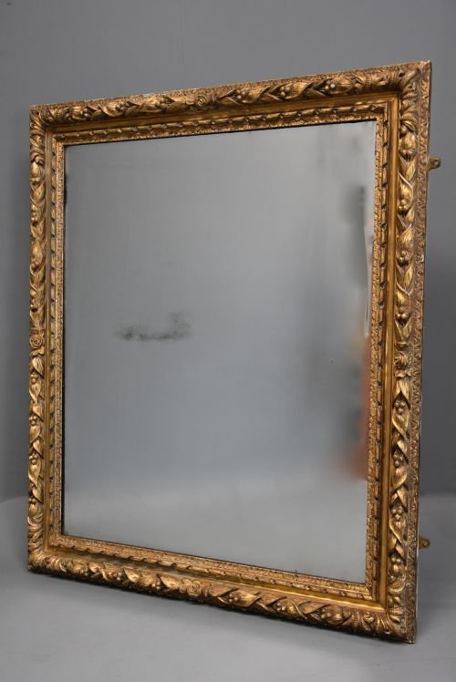fig 1. Large 19th century carved giltwood mirror, possibly French
