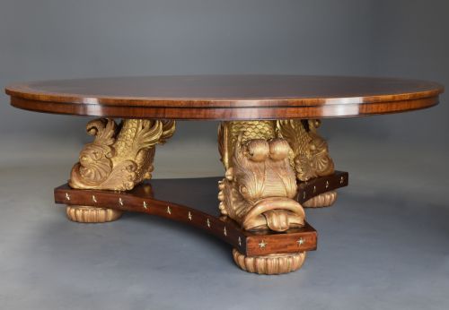 STUNNING EXTREMELY LARGE RARE SUPERB QUALITY EARLY 20THC REGENCY STYLE CENTRE TABLE - ADDITIONAL PHOTO 4