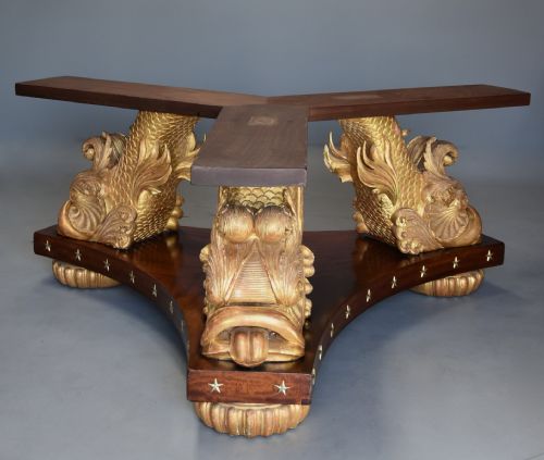 STUNNING EXTREMELY LARGE RARE SUPERB QUALITY EARLY 20THC REGENCY STYLE CENTRE TABLE - ADDITIONAL PHOTO 9