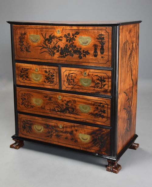fig 1. Extremely rare & superb early 19thc Anglo Chinese camphor wood Campaign secretaire chest of excellent patina